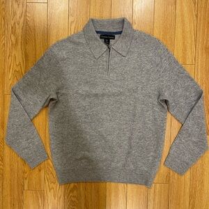 Christina Lacroix Gray Quarter-Zip Sweater